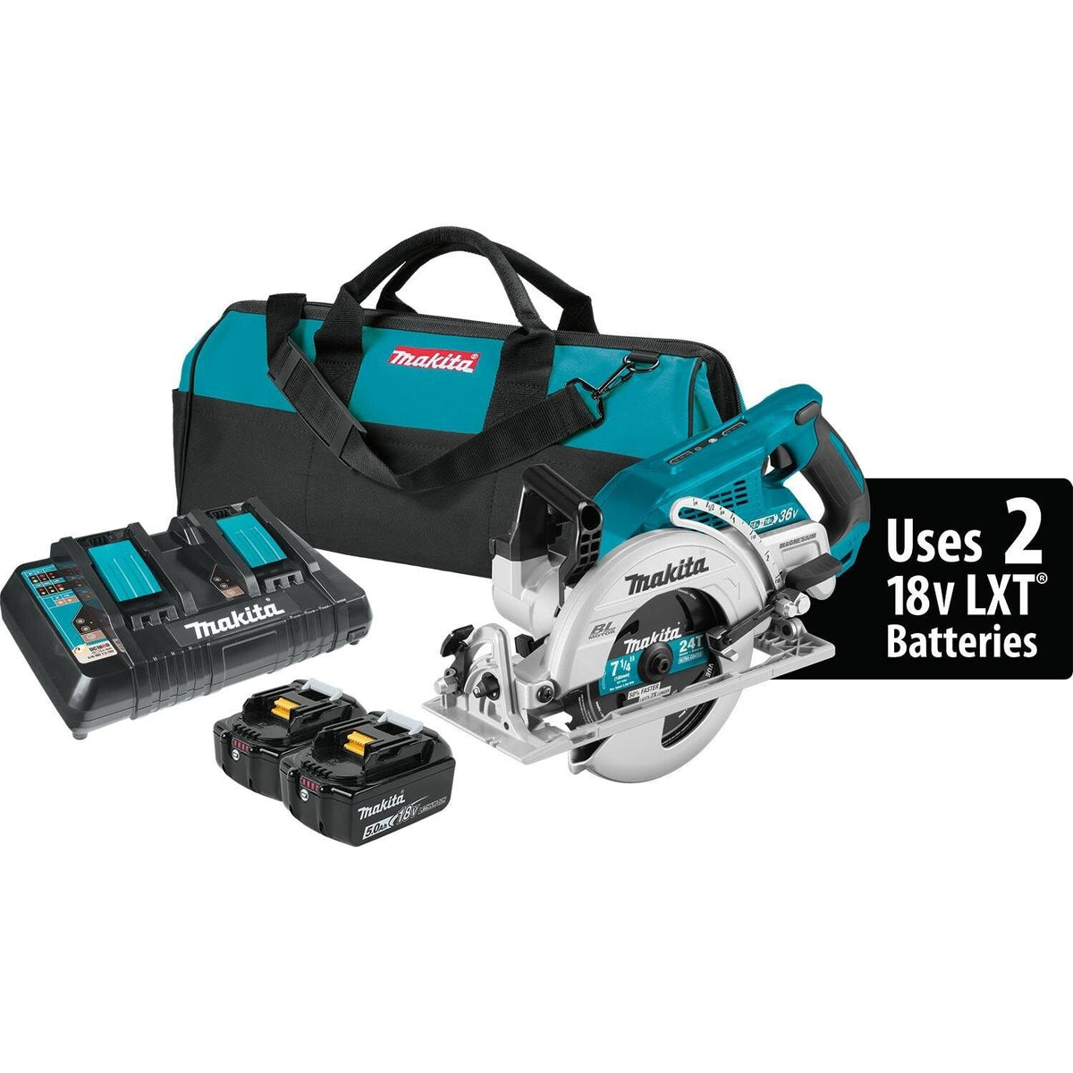 Sell your used Makita tools – Get cash for Makita XSR01PT 18V X2 LXT Li-Ion (36V) Brushless Cordless Rear Handle 7-1/4" Circular Saw Kit, 5.0A at WeBuyTool.com